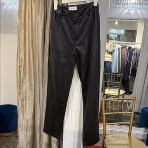 Bella dahl Black Faux Leather Pants